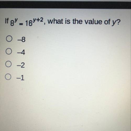 If 8^y=16^y+3, what is the values of y ?