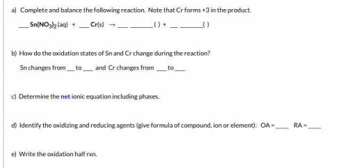 HELP ASAP PLEASE PLEASE PLEASE Complete and balance the following reaction. Note that Cr forms +3 i
