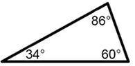 Classify the triangle by its angles. answers: A) Obtuse triangle B) Acute triangle C) Right triangl