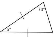 Determine the value of x in the figure. answers: A) x = 35 B) x = 70 C) x = 140 D) x = 40