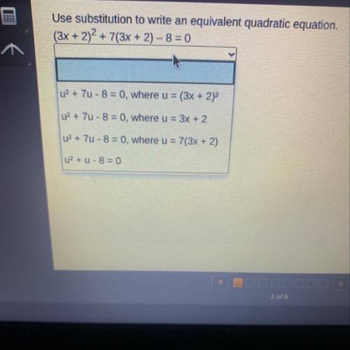 How do you write this quadratic equation using substitution