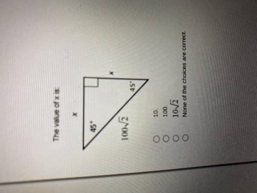 What is the value of x: