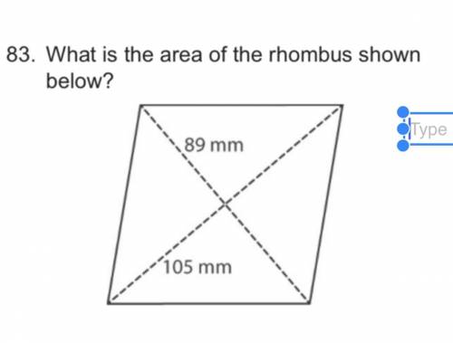 What is the area of the rhombus shown below ^