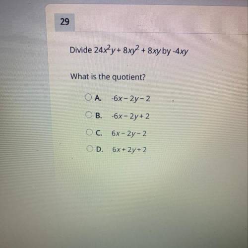 Divide 24x^2y+8xy^2+8xy by -4xy