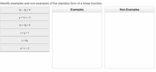 Identify examples and non examples of the standard form of a linear expression