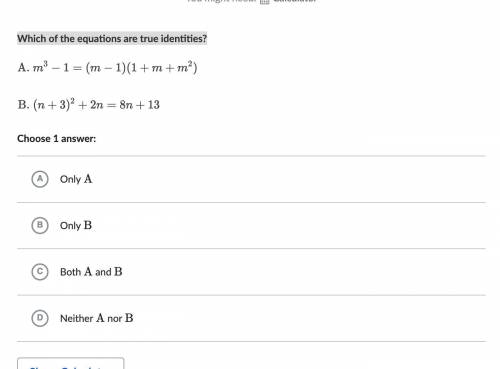 Which of the equations are true identities?
