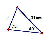 Which ratio can be used to solve for y in the triangle below?