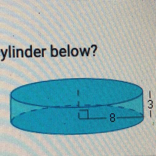 What is the volume of the cylinder below?

A. 192 pi units 3
B. 576 pi units 3
C. 96 pi units 3
D.