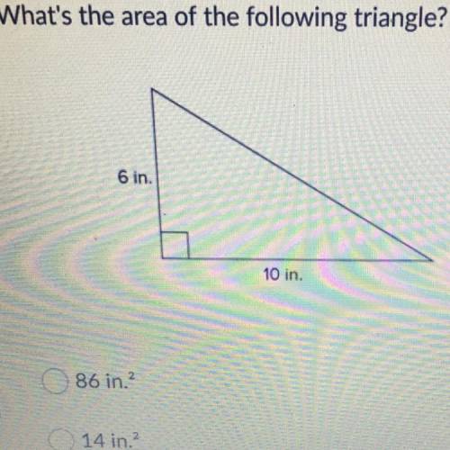 What's the area of the following triangle?