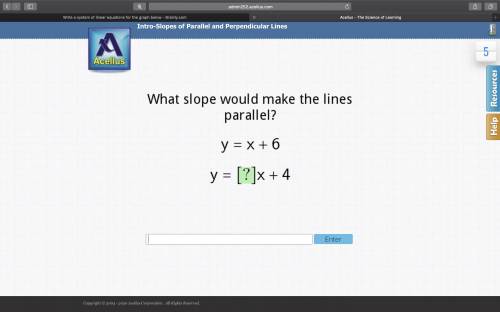 What slope would make the lines parallel?