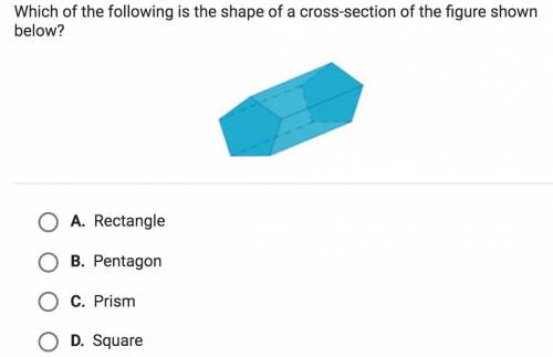 Which of the following is the shape of a cross-section of the figure shown below?