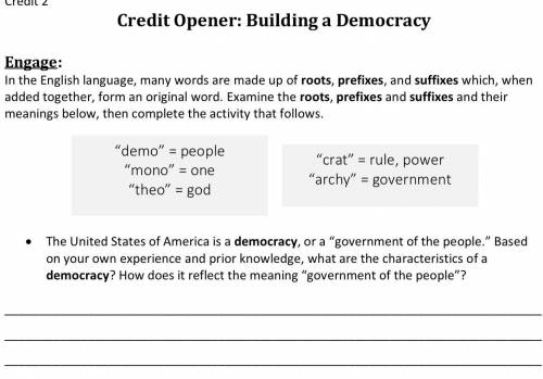 The United States of America is a democracy, or a “government of the people.” Based on your own exp