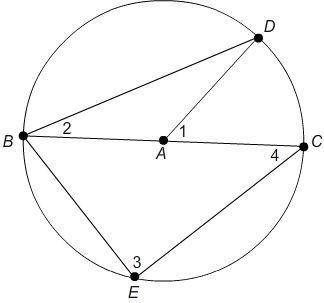 Which angle is a central angle in circle A? Angle 1 Angle 2 Angle 3 Angle 4