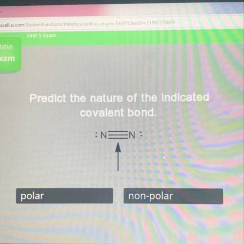 Predict the nature of the indicated
covalent bond.