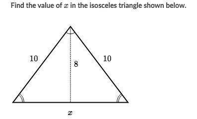 Find the value of xxx in the isosceles triangle shown below. Choose 1