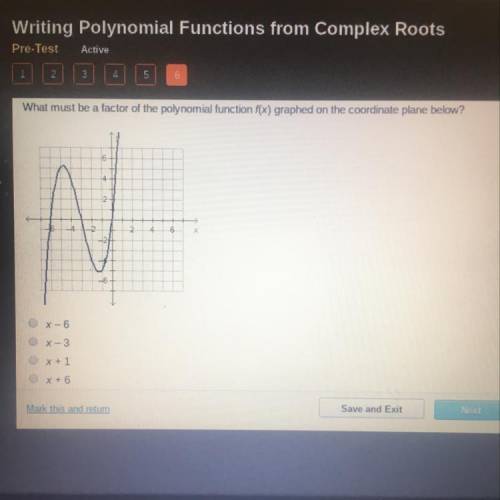 What must be the factor of the polynomial function f(x) graphed on the coordinate plane below?