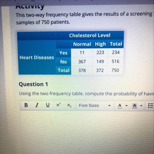 This two-way frequency table gives the results of a screening test for heart disease conducted by d