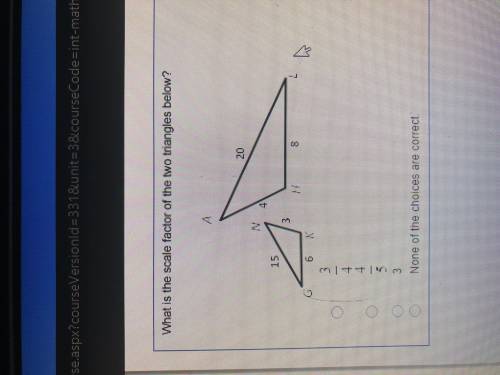 What is the scale factor of the two triangles below ?