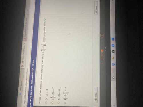 Which shows the most reasonable way to estimate 3 4/7 (-2 1/12) using compatible fractions