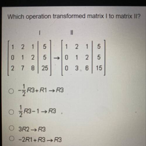 Which operation transformed matrix I to matrix II?