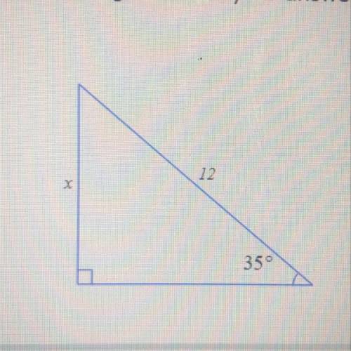 Solve for r in the triangle. Round your answer to the nearest tenth.