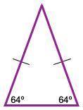 The triangle is: scalene and obtuse. isosceles and acute. equilateral and acute. None of these choi