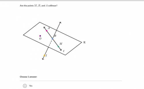 Are the points M, B,A collinear? 1).yes 2).no