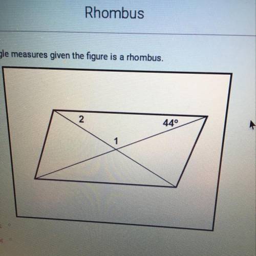 Instructions: Find the angle measures given the figure is a rhombus.
Pleaseee help asap