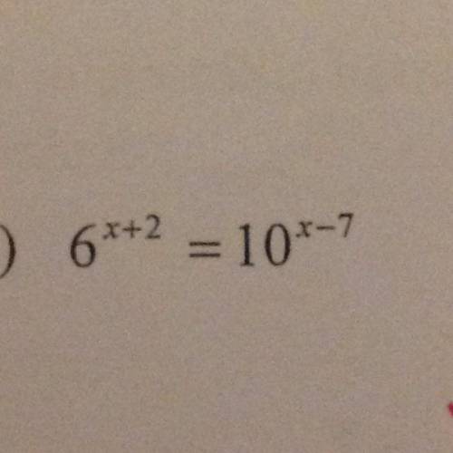 If anyone is good at logarithms pleas help meeeeeeeeeeee

Solve for x, giving your answer to one d