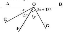 Find x and y. Give reasons to justify your solution. AB is a straight line.

I need this fast. Ple