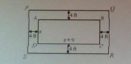 The length of a rectangular garden ABCD is 9ft more than its width. It is surrounded by a brick wal