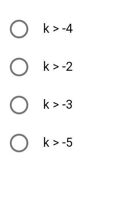 3. Solve 6k + 9 > k – 1.use photo for options