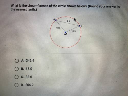 HELP PLEASE :) What is the circumference of the circle shown below