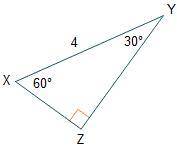 Given right triangle XYZ, what is the value of sin(Y)? (Hint: Special Right)

A.) 1/2 B.) SqRt3/3