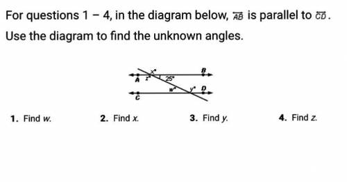 For the questions 1 - 4, in the digram below, ab is parallel to cd. Use the digram to find the unkn