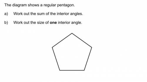 The diagram shows a regular pentagon