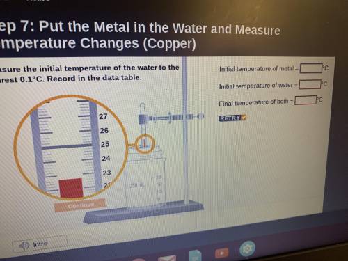 Measure the initial temperature of the water to the nearest 0.1c record in the date table