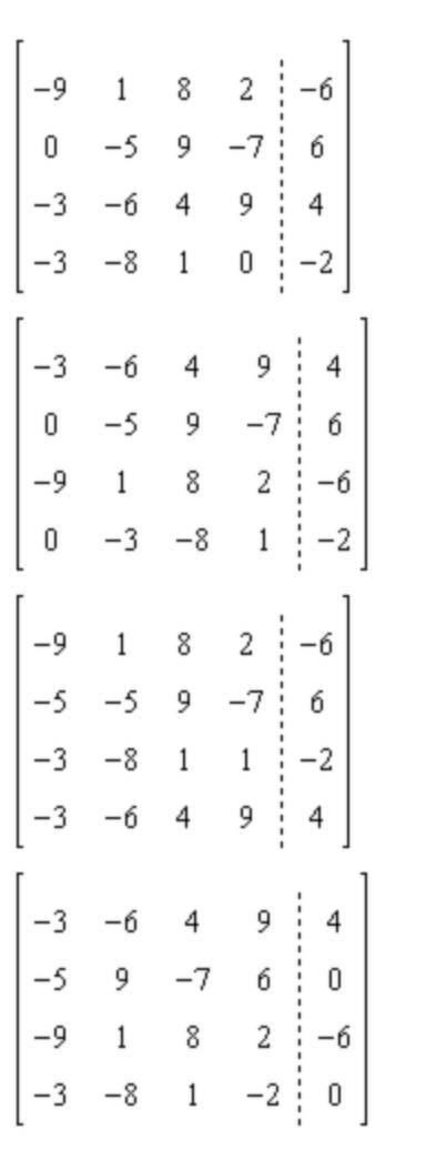 I NEED HELP PLEASE, THANKS! :) Write the augmented matrix for the system of linear equations. –9w +