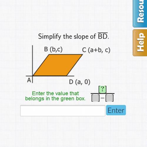 Simplify the slope of BD