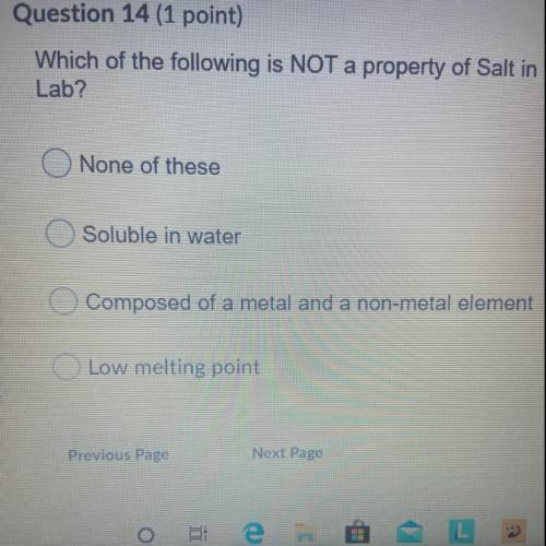 Which of the following us not a property of salt in the ionic and covalent properties lab