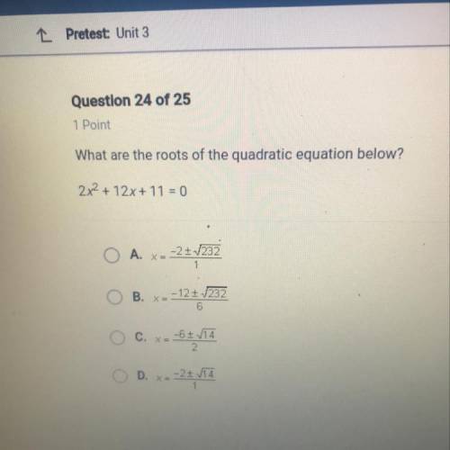 What are the roots of Quadra equation below? 2x^2+12x+11=0 
Helllppp