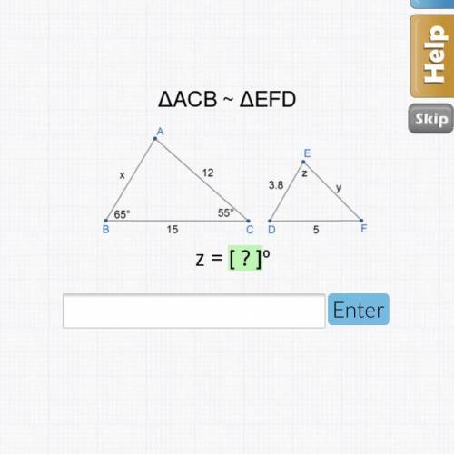 What is the answer? ACB ~ EFD