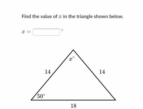 Find the value of x xx in the triangle shown below.