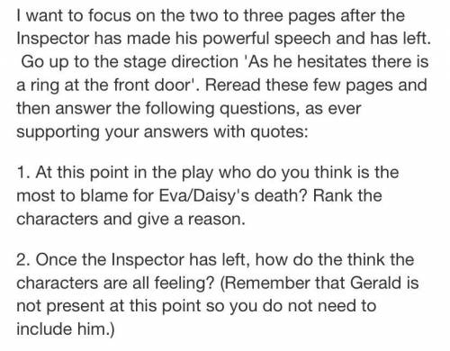 More questions about an inspector calls