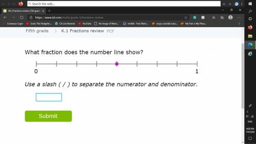 What fraction does this number-line show? (I Put a Picture)