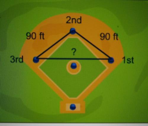 How far does the first-base player need to throw the ball so it will reach third base?

Write your