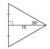 Find the area of the triangle. a) 225 units2 b) 75√3 units2 c) 150√3 units2 d) 27.5√3 units2