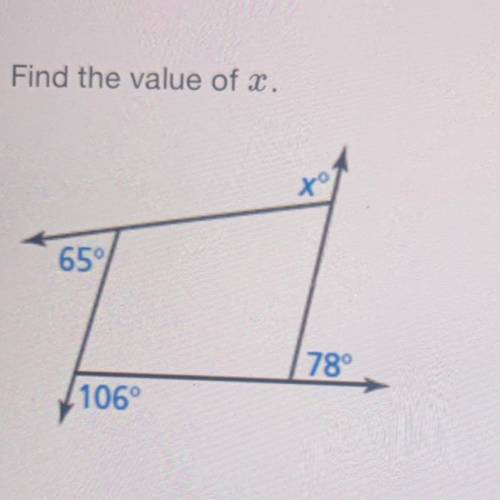 FIND THE VALUE OF X !