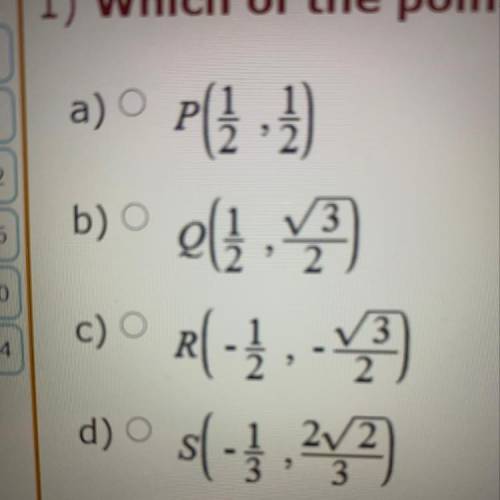 Which of the points (x, y) does NOT lie on the unit circle?