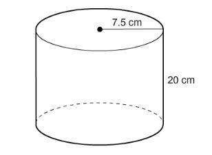 What is the volume of the cylinder to the nearest whole number? a) 942 cm3 b) 3,534 cm3 c)471 cm3 d